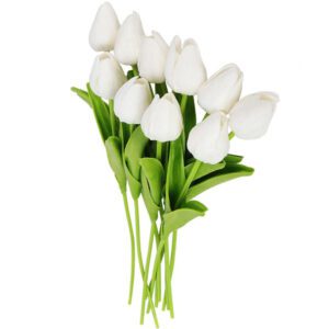 10 tulipes blanches artificielles 2