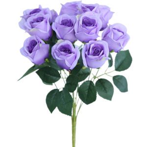 bouquet de roses violettes artificielles 2
