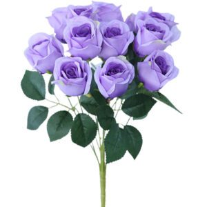 bouquet de roses violettes artificielles