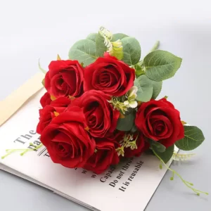 bouquet rose rouge artificielle