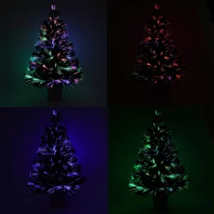 kf Hce8678cc0a3441e6a159733f1f84355f6 Sapin de No l l fibre optique avec lumi res LED base dor e pr 4