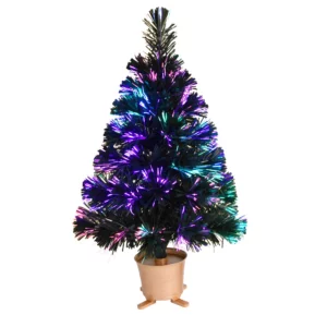kf S7838ab1530d0491aa1a0ad5d60c623ceO Sapin de No l l fibre optique avec lumi res LED base dor e pr 4